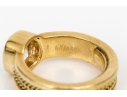 18k Yellow Gold Gorgeous Handmade Ring With Bezel Set Diamond, Size 5.75