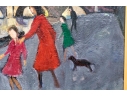 Georges Joubin (French, 1888-1983) Oil On Canvas, Ladies Boarding A Canal Boat