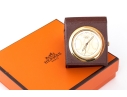 Hermes Diminutive Travel Alarm In Leather Case, Boxed