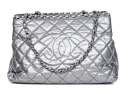 Chanel Silver Metallic Leather 