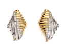 Michael Bondanza Platinum, 18k And Diamond Pair Of Opposing Deco Style Brooches, App. 1.20 TCW