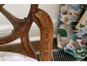 Quality Hepplewhite Style Painted Medallion Back Armchair