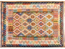 Hand Woven Wool Kilim Accent Carpet, 6'-9