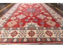 HAND KNOTTED ROOM SIZE PAKISTAN KAZAK WOOL CARPET, APX 9 X 12, NEW