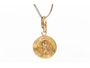 14k Yellow Gold Classic St. Christopher Motif Medal
