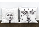 Pair Of Italian Fornasetti Accent Pillows