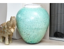 Studio Pottery Celadon Crackle Ceramic Jar