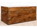 Antique Mahogany And Brass Trunk