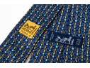 Hermes Handsome Navy Blue And Multi Color Silk Tie, With Box