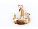 14K Unique Viking Ship Pendant
