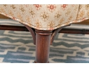 Upholstered Tub Back Armchair With Faux Bamboo Frame
