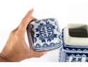 Late Qing Dynasty Blue/White Porcelain Tea Jar