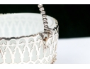 Compatible Pair Of Antique Sterling Silver And Silverplate With White Opaline Glass Baskets