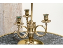 Classic Brass Three Light Bouillotte Lamp With Adjustable Shade