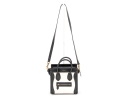 Celine Black And Soft White Leather Top Handle Bag, With Shoulder Strap