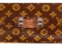 Antique Louis Vuitton Canvas Covered Brass Mounted Steamer Trunk