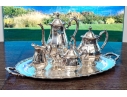 Five Piece Webster Wilcox International Silver Plated “English Flutes” Tea And Coffee Service