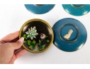 Set Of Seven Cloisonné Enamel Floral Dishes