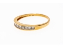 14k Yellow Gold Princess Cut Diamond Band Ring, App. 0.30 TCW, Size 9