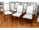 Set Of Six Custom Upholstered Regency Style Klismos Side Chairs