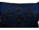 Carmen Marco Valvo Elegant Black And Blue Beaded Evening Dress, Size 6