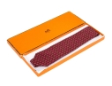 Hermes Burgundy And Gold Anchor Motif Silk Tie, With Box