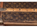 Antique Louis Vuitton Canvas Covered Brass Mounted Steamer Trunk