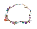 Beautiful Strand Of Assorted Faceted And Polished Multi Color Gemstones Necklace