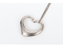 Tiffany & Co. Sterling Elsa Peretti Large Open Heart Pendant, With Chain