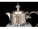 Antique Cut Glass And Silverplate Syrup Pitcher