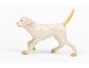Herend Hungary Hand-Painted Porcelain Dog, Butterscotch Fishnet Pattern