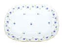 Herend Hungary Hand-Painted Porcelain Rectangular Platter, Blue Cornflower Garland (PBG) Pattern