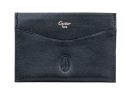 Cartier Black Leather Single Card Holder, Must De Cartier