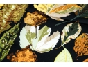 Hermès Striking Fall Leaves Motif Brown And Black Toned Silk Scarf