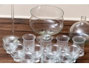 Collection Of Assorted Glassware Including Shrimp Cocktail Bowls And Cake Stand