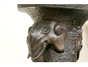 Pair Of Bronze Twin Handled Vases With Topiaries