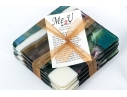 Five Sets Of Coasters With Art Glass