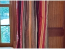 Pair Of Quality Striped Curtains With Affixed Room Darkening Shades