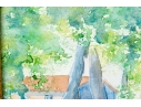 Signed Watercolor On Paper, Village Scene