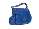 Chanel Striking Blue Purple Glazed Caviar Leather Coco Rider Flap Hobo