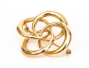 14k Yellow Gold Lovely Vintage Intertwined Quatrefoil Knot Brooch
