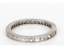 Platinum Vintage Scissor Cut Diamond Set Eternity Band, Size 4.75