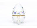 Herend Hungary Hand-Painted Porcelain Egg Box With Rabbit Form Feet, Blue Garland Pattern (PBG)