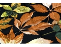 Hermès Striking Fall Leaves Motif Brown And Black Toned Silk Scarf