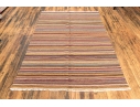 Hand Woven Wool Carpet, Striped Pattern, 7'-5