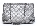Chanel Silver Metallic Leather 