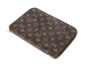 Louis Vuitton Brown Monogram Small Leather Zip Folio Pouch