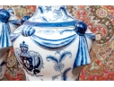 Pair Of Decorative Chinese Export Armorial Lidded Urns