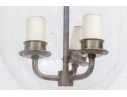 Pair Of Vintage Glass Bell Jar Form Fixtures