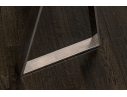 Chrome Framed Glass Top Desk With Sawhorse Form Pedestals
